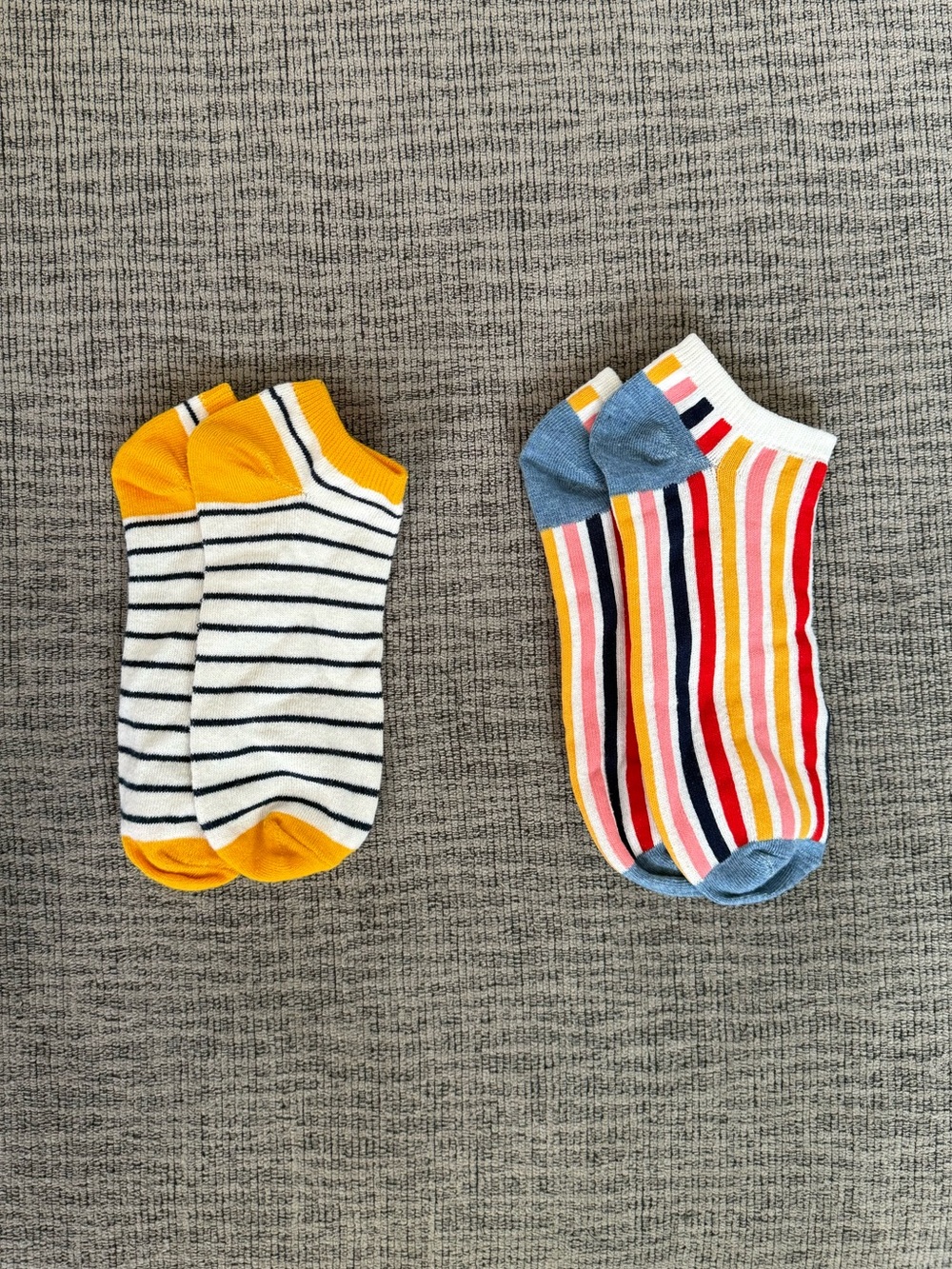 Two Pairs of Striped Ankle Socks